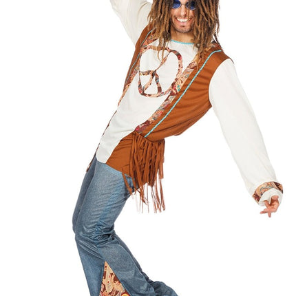Hippie Kostuum Peace Bruin van Wilbers & Wilbers koop je bij Partywinkel