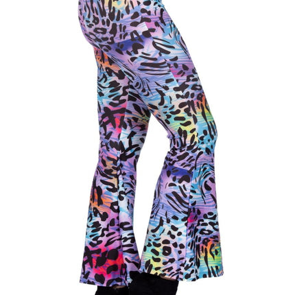 Hippie 60S Broek Paars Panterprint van Wilbers & Wilbers koop je bij Partywinkel