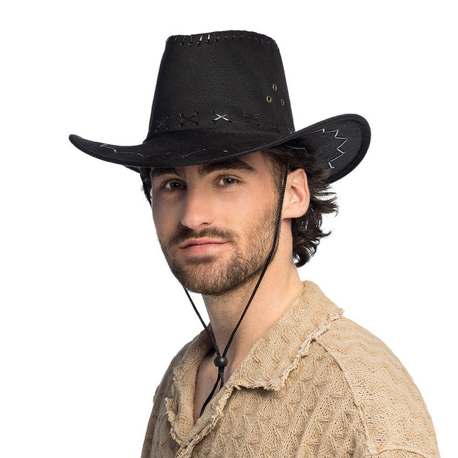 Hoed cowboy Savanne zwart van Boland koop je bij Partywinkel