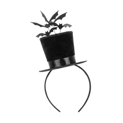 Hoed Haarband Zwart Met Vleermuizen van Partydeco koop je bij Partywinkel