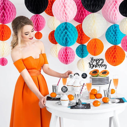 Honeycomb Bal Lichtroze 20cm van Partydeco koop je bij Partywinkel