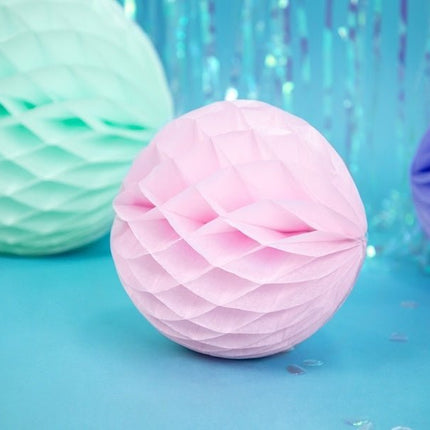 Honeycomb Bal Lichtroze 20cm van Partydeco koop je bij Partywinkel