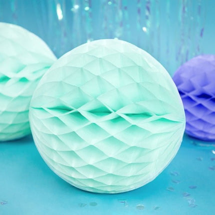 Honeycomb Bal Mintgroen 30cm van Partydeco koop je bij Partywinkel