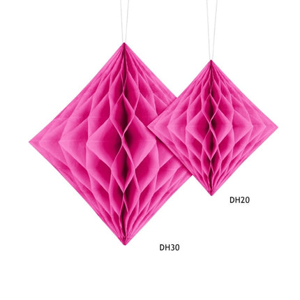 Honeycomb Diamant Fuchsia 20cm van Partydeco koop je bij Partywinkel