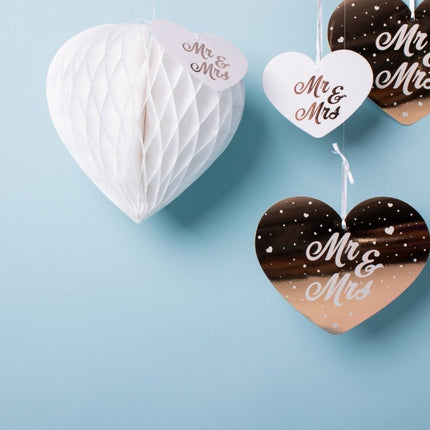 Honeycomb Wit Hart 30cm van Folat koop je bij Partywinkel