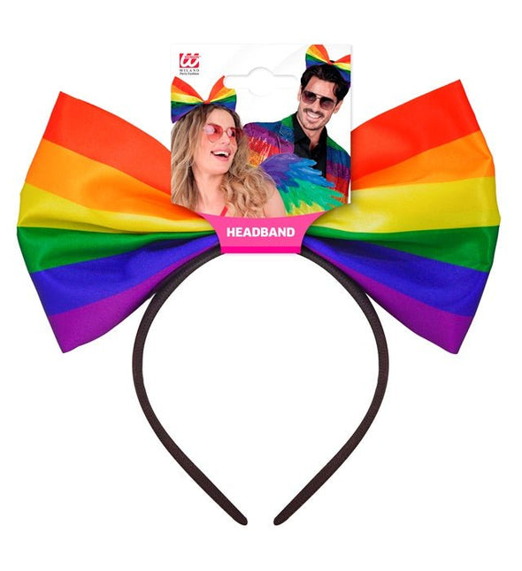 Hoofband Strik Regenboog van Widmann koop je bij Partywinkel