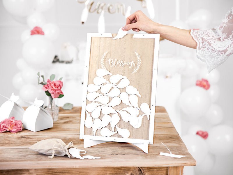 Houten Gastenboek Blessings 39,5cm van Partydeco koop je bij Partywinkel