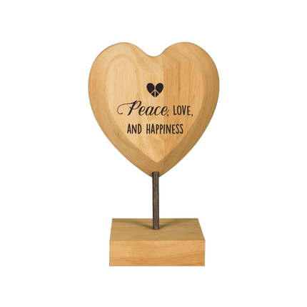 Houten Hart Peace, Love And Happiness van Paper Dreams koop je bij Partywinkel