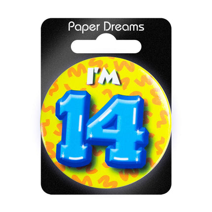 I'm 14 Button 14 Jaar 5,5cm van Paper Dreams koop je bij Partywinkel