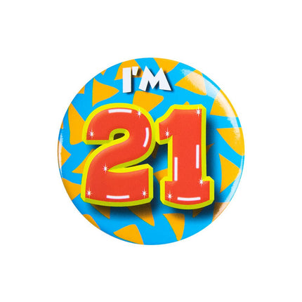 I'm 21 Button 21 Jaar 5,5cm van Paper Dreams koop je bij Partywinkel