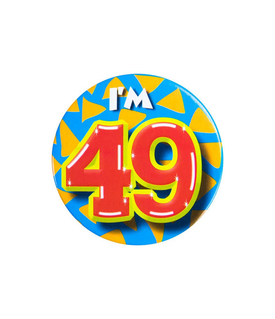 I'm 49 Button 49 Jaar 5,5cm van Paper Dreams koop je bij Partywinkel