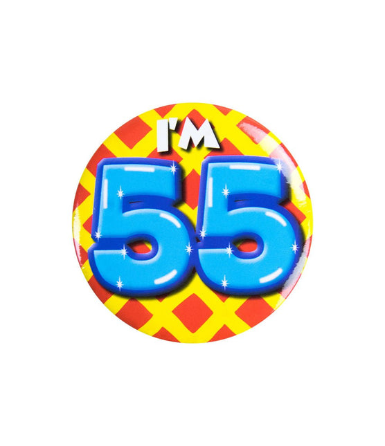 I'm 55 Button 55 Jaar 5,5cm van Paper Dreams koop je bij Partywinkel