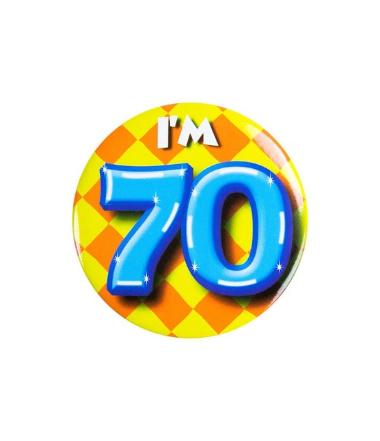 I'm 70 Button 70 Jaar 5,5cm van Paper Dreams koop je bij Partywinkel