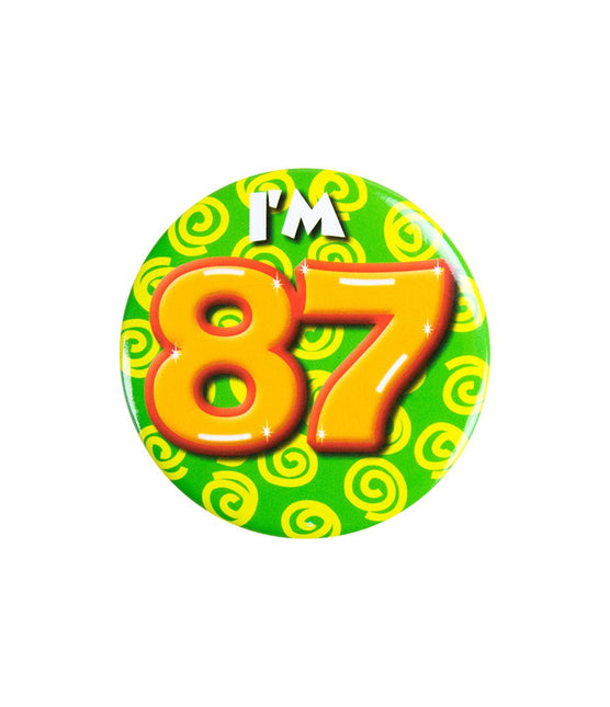 I'm 87 Button 87 Jaar 5,5cm van Paper Dreams koop je bij Partywinkel