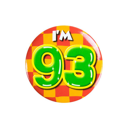 I'm 93 Button 93 Jaar 5,5cm van Paper Dreams koop je bij Partywinkel