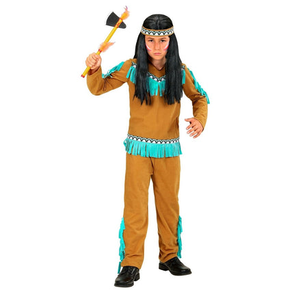 Indianen Kostuum Bruin Blauw Kind 3 delig van Widmann koop je bij Partywinkel