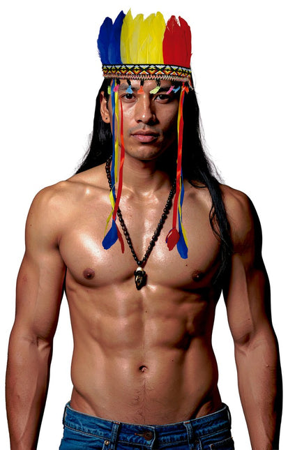 Indianentooi Gekleurd Veren van Fiestas Guirca koop je bij Partywinkel