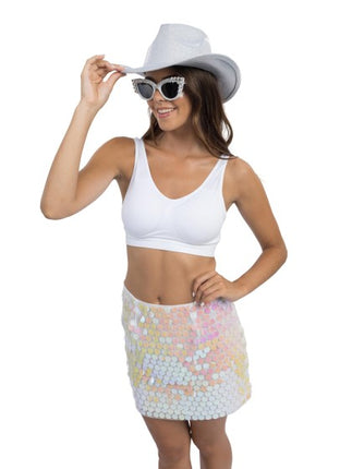 Witte Pailletten Rok Dames