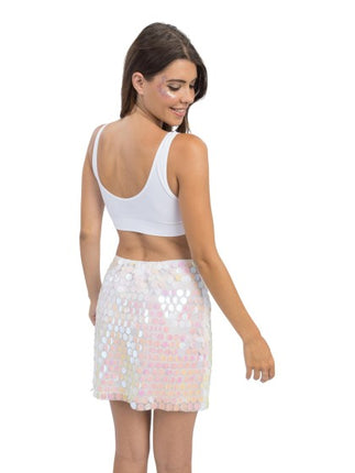 Witte Pailletten Rok Dames