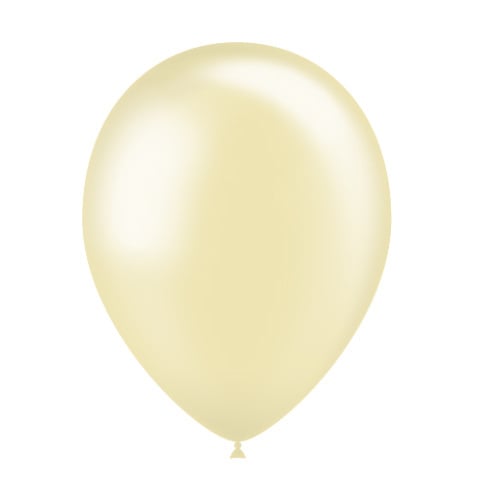 Ivoorkleur Ballonnen Metallic 25cm 50st van Balloonia koop je bij Partywinkel