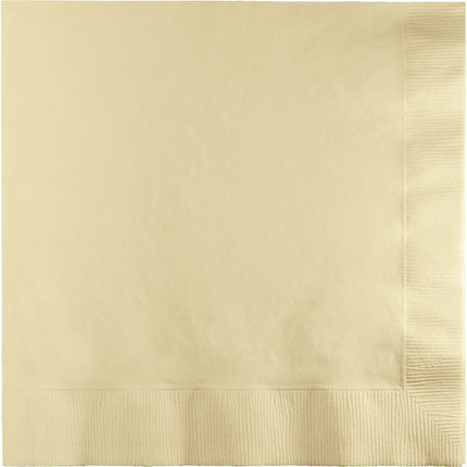 Ivoorkleurige Servetten 3 - Laags 33cm 50st van Creative Converting koop je bij Partywinkel