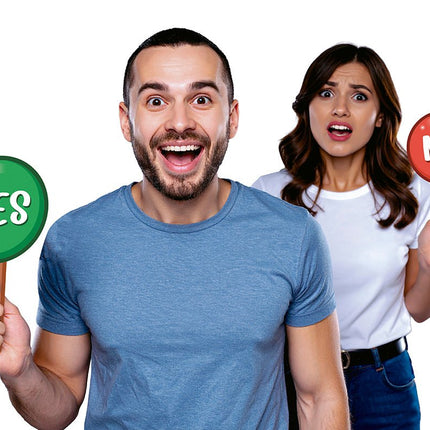 Ja of Nee Borden 13x25 cm van Fiestas Guirca koop je bij Partywinkel