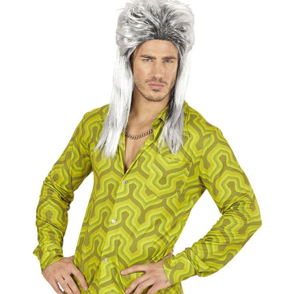 Jaren 80 Pruik Aso Lang Grijs van Widmann koop je bij Partywinkel