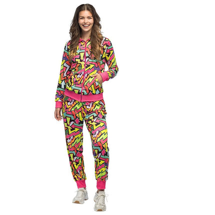 Jaren 90 Trainingspak Fout Gekleurd Dames Uv van Boland koop je bij Partywinkel