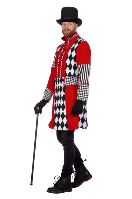 Rood Zwarte Jas Heren Ruiten van Wilbers & Wilbers koop je bij Partywinkel