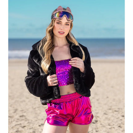 Jasje Fluffy rave zwart (M/L) van Boland koop je bij Partywinkel