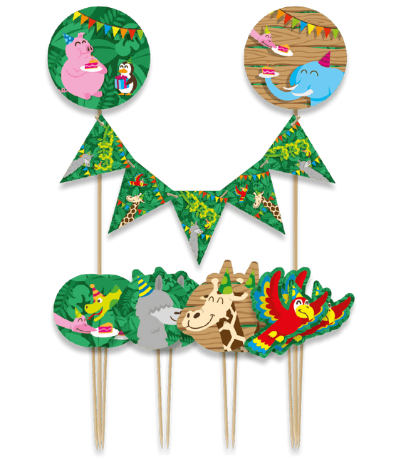 Jungle Taarttopper 30cm van Paper Dreams koop je bij Partywinkel