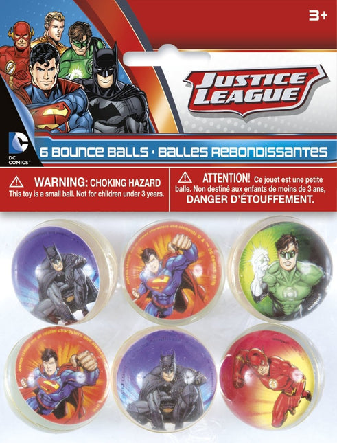 Justice League Stuiterballen 3cm 6st van Unique koop je bij Partywinkel