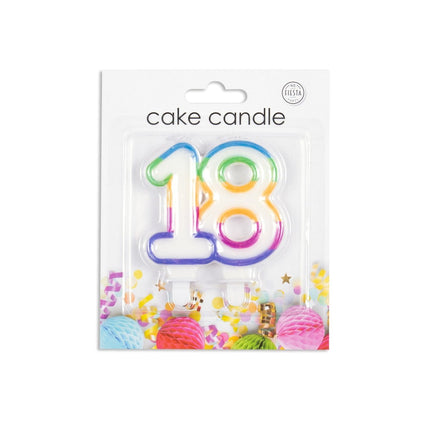 Kaars 18 Jaar Gekleurd 7cm van WeFiesta koop je bij Partywinkel