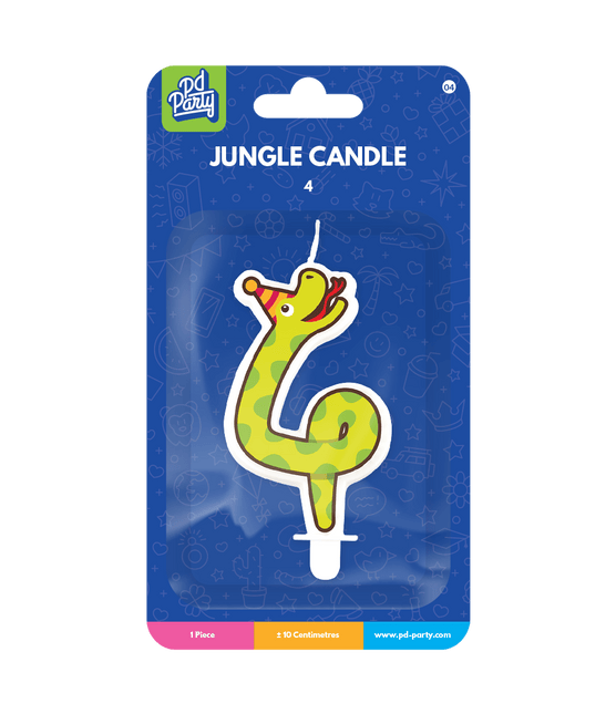 Kaars 4 Jaar Slang van Paper Dreams koop je bij Partywinkel