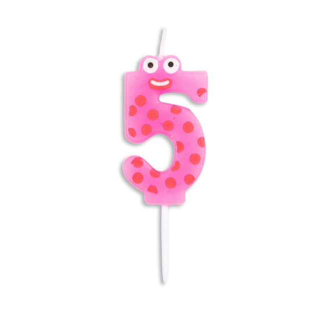 Kaars 5 Jaar Meisje 4,9cm van WeFiesta koop je bij Partywinkel