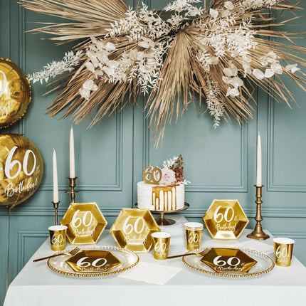 Kaars 60 Jaar Goud 7,5cm van Partydeco koop je bij Partywinkel