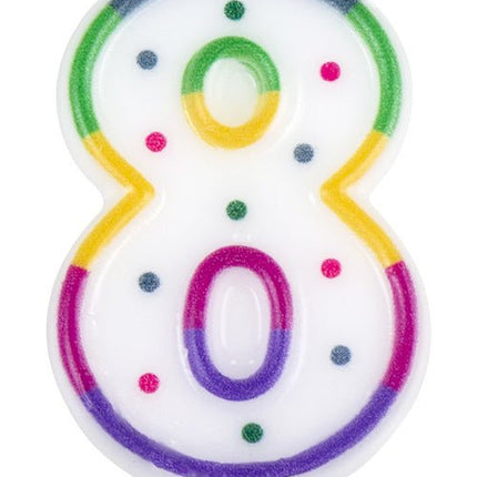 Kaars 8 Jaar 8cm van Boland koop je bij Partywinkel