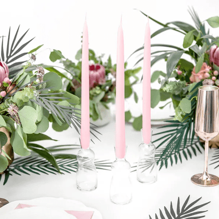 Kaarsen Licht Roze 24cm 10st van Partydeco koop je bij Partywinkel