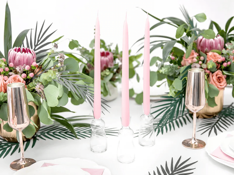 Kaarsen Licht Roze 24cm 10st van Partydeco koop je bij Partywinkel