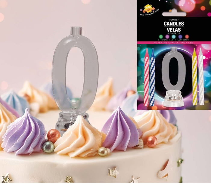 Kaarsenhouder 0 Jaar Led 13cm van Fiestas Guirca koop je bij Partywinkel