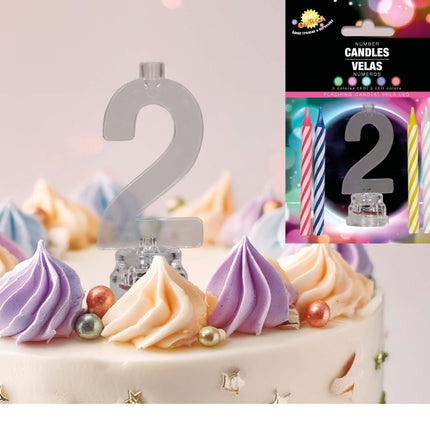 Kaarsenhouder 2 Jaar Led 13cm van Fiestas Guirca koop je bij Partywinkel