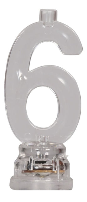 Kaarsenhouder 6 Jaar Led 13cm van Fiestas Guirca koop je bij Partywinkel