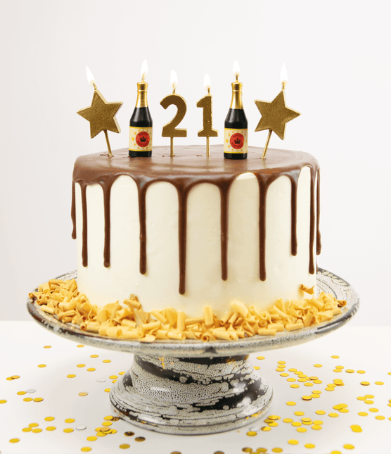 Kaarsjes 21 Jaar Champagne 17,5cm van Paper Dreams koop je bij Partywinkel