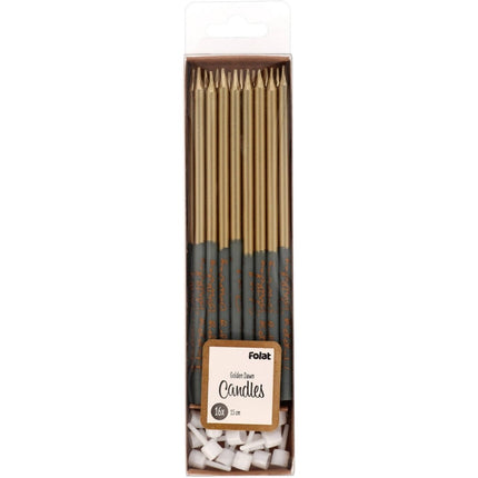 Kaarsjes Golden Dawn 15cm - 16 stuks van Folat koop je bij Partywinkel
