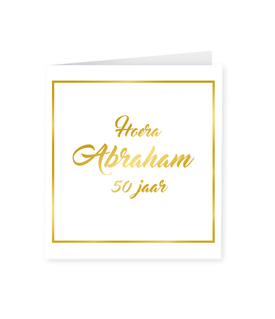 Kaart Abraham 50 Jaar Goud Wit 15cm van Paper Dreams koop je bij Partywinkel