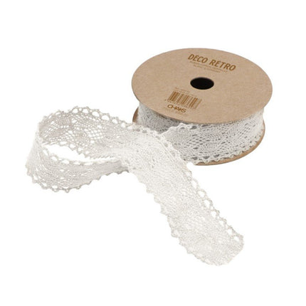 Kant Lint Wit 2,5Cm 2m van CHAKS koop je bij Partywinkel