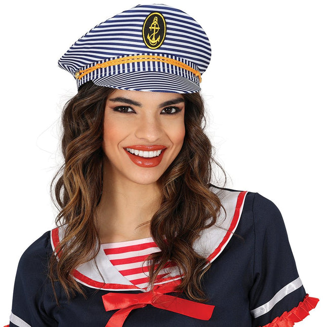 Kapitein Pet Blauw Wit van Fiestas Guirca koop je bij Partywinkel