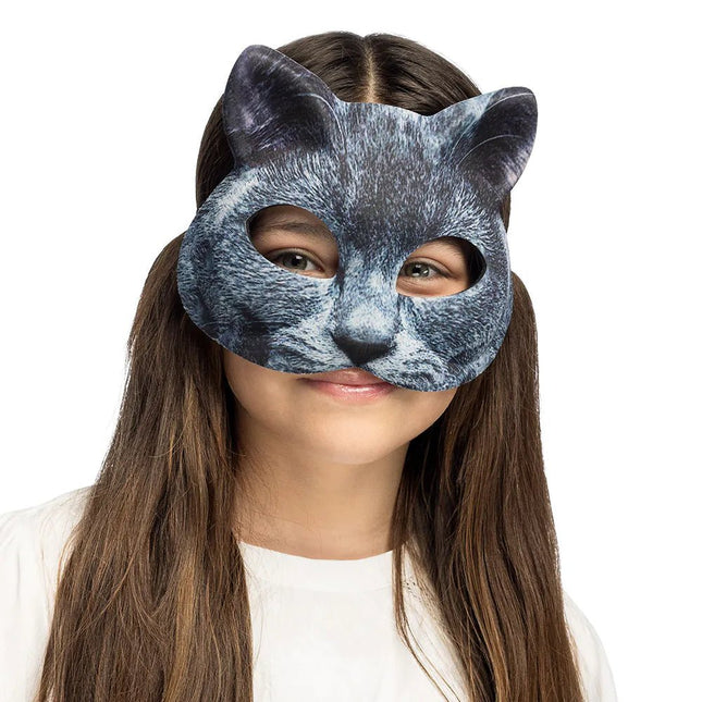 Kat Oogmasker Grijs van Boland koop je bij Partywinkel