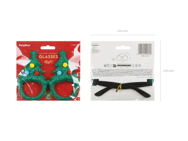 Kerst Bril Groen Kerstbomen van Partydeco koop je bij Partywinkel