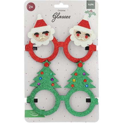 Kerst Bril Kerstboom En Kerstman 2st van Folat koop je bij Partywinkel